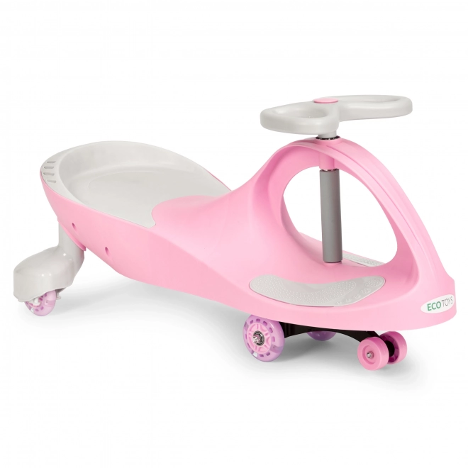 Voiture à pédales avec roues LED roses ECOTOYS
