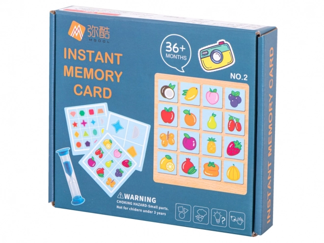 Puzzle en bois jeu de société memory fruits et formes