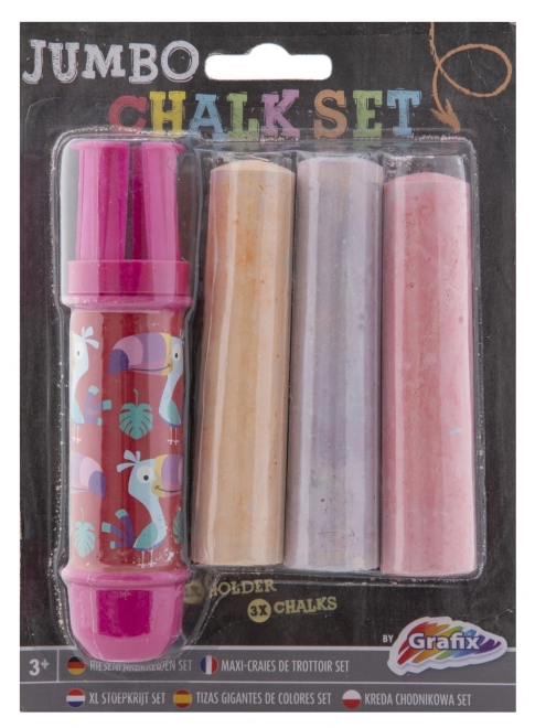 Craies de trottoir Jumbo + support 3 pcs