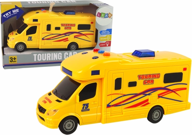 Voiture jouet caravane à friction avec lumières et sons