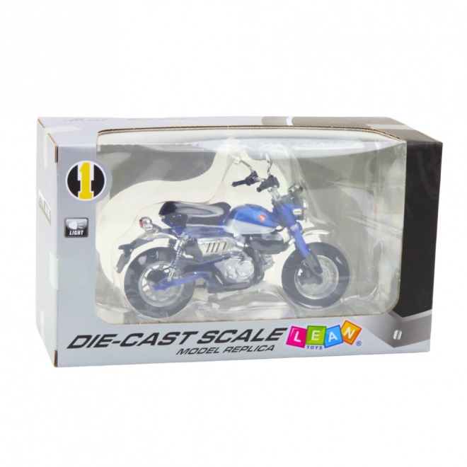 Moto rétro métallique bleu 1:12