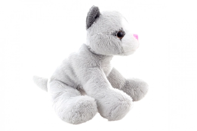 Chat en peluche gris 15 cm