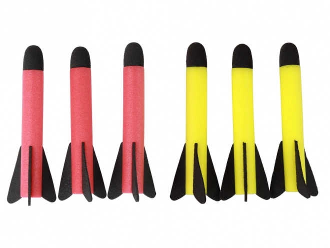 Pompe de fusée en mousse jaune rouge 6 pièces