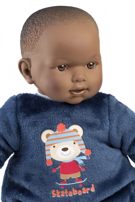 Llorens 14247 BABY ZAREB - poupée bébé réaliste avec corps souple en tissu - 42 cm