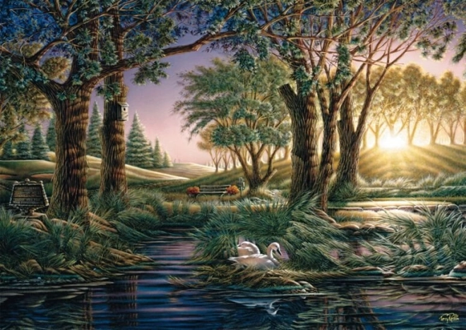 Puzzle Magie matinale au bord du lac 1000 pièces