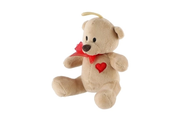 Ourson en peluche avec nœud et cœur 12 cm