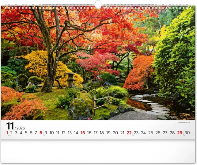 Calendrier mural Jardins 2026