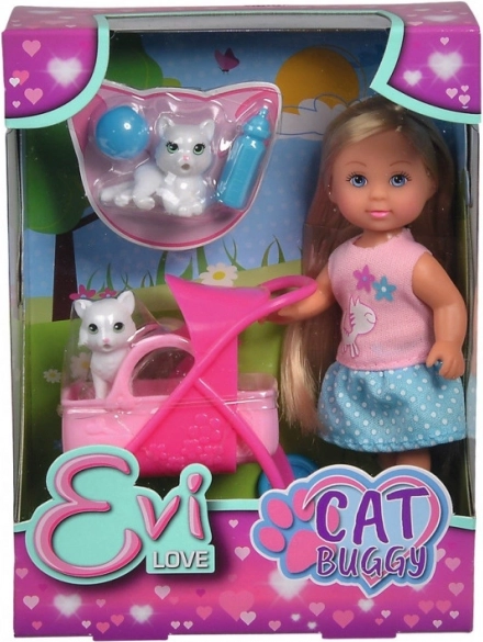 Poupée Evi avec landau pour chatons
