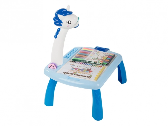 Table éducative pour enfants avec projecteur bleu