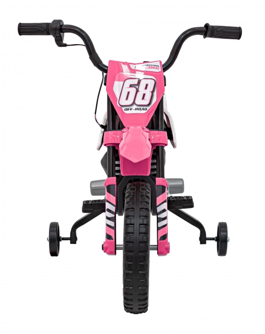 Moto électrique pour enfants rose avec panneau audio et fonction de démarrage libre