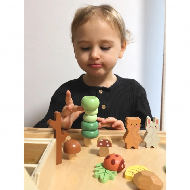 Ensemble forestier avec blocs en bois Tooky Toy