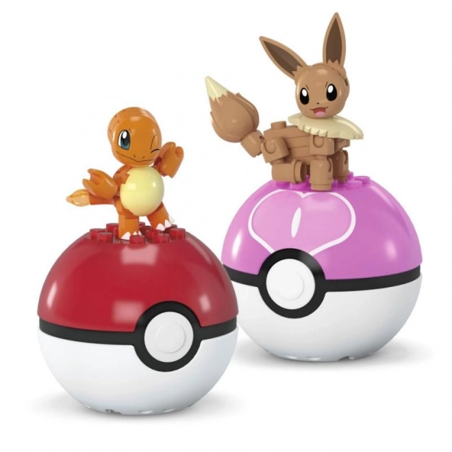Méga Pokémon Pokéball ensemble 2 pcs Salamèche et Évoli