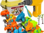 Set de dinosaures de construction 4-en-1 avec perceuse et tournevis pour enfants