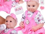 Adorable poupée bébé souple 50 cm avec couche, biberon et tétine magnétique
