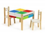 Ensemble de mobilier pour enfants en bois : table et 2 chaises ECOTOYS