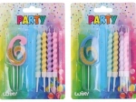 Bougie de fête chiffre 6 et 4 bougies supplémentaires