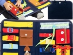 Planche de manipulation pour enfants en forme de sac à main
