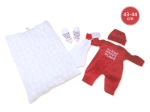 Tenue pour poupée NEW BORN 43–44 cm – ensemble 3 pièces avec petit oreiller et doudou