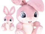 Lapin en peluche Malinka 40 cm – doudou rose aux oreilles flexibles