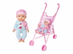 Poupon avec sons et poussette 27 cm – emballage tchèque