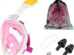 Masque de snorkeling intégral pliable S/M rose