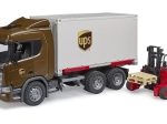 Camion utilitaire SCANIA Super 560R UPS avec chariot élévateur BRUDER 1:16