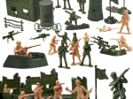 Set de petits soldats en plastique et base militaire, 114 pièces
