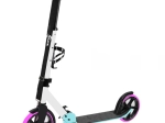 Trottinette pliable blanc‑rose‑bleu avec sangle