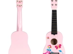 Guitare en bois rose pour enfants avec cordes métalliques ECOTOYS