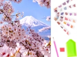 Kit de peinture au diamant avec motif de fleur de cerisier