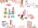 Ensemble de mobilier en bois pour maison de poupée avec famille 5 en 1