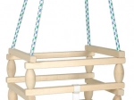 Balançoire pour enfants en bois avec barrière de sécurité