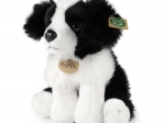Chien en peluche border collie assis 30 cm éco‑responsable