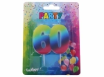 Bougie d’anniversaire n° 60 arc-en-ciel
