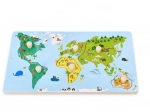 Carte éducative en bois du monde pour enfants