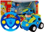 Voiture de police télécommandée pour enfants 3+ Volant à télécommande + figurine de policier + effets lumineux et sonores