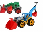 Tracteur pelleteuse en plastique avec godet, vert