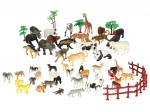 Ensemble de figurines d’animaux pour zoo et ferme, 59 pièces dans une boîte