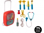 Set médical pour enfants avec stéthoscope dans une valise à roulettes
