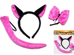 Set de carnaval chat – oreilles, nœud papillon et queue