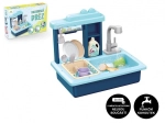 Évier bleu pour enfants avec robinet à piles