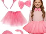 Costume chat rose pour filles 4-en-1 KRUZZEL