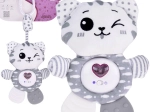 Chaton en peluche interactif 3-en-1 avec mélodies et anneau de dentition