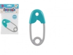 Hochet bébé épingle turquoise-gris