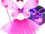Costume lumineux de petite fée avec ailes de papillon