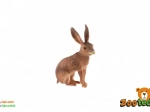 Figurine en plastique de lièvre d'Europe 6 cm