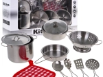 Ensemble pour enfants de casseroles en métal + accessoires de cuisine - 11 pièces