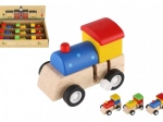 Petit train en bois à remontoir 7 cm – jouet coloré pour enfants