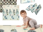 Humbi tapis pour enfants pliant, réversible, en mousse XPE 200 × 180 cm avec sentier forestier et images contrastées