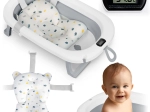 Baignoire pliable pour enfants avec thermomètre et insert pour nouveau-né